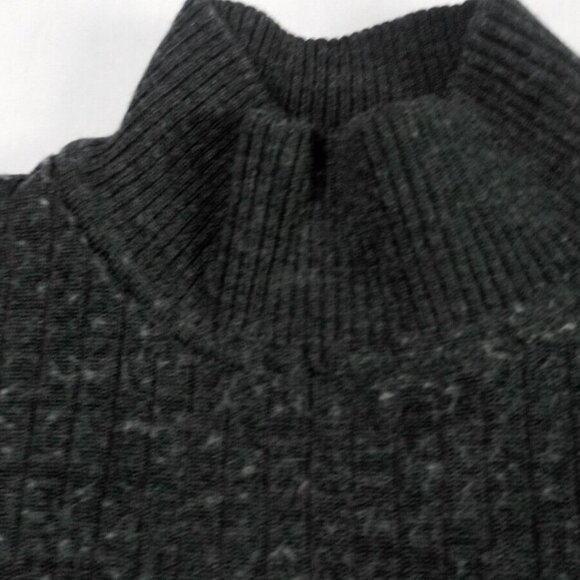Claiborne Sweater Mens Sz M Dark Gray Ribbed Long Sleeve High Neck - Picture 4 of 13